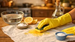 Gelbe Flecken auf der Tischdecke entfernen: die besten Hausmittel und Fehler, die du vermeiden solltest