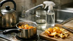 Orangenschalen in Essig aufkochen: DIY-Reiniger gegen Kalk und Fett